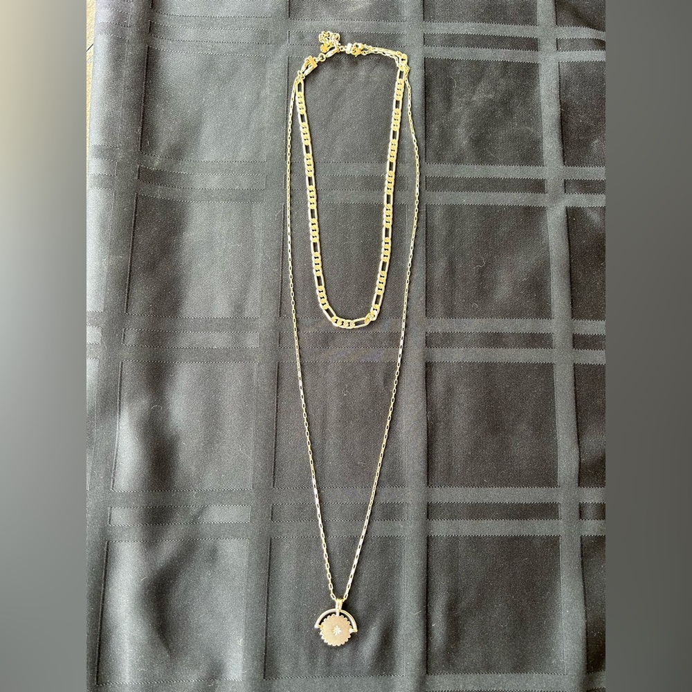 Luck Brand two in one gold toned necklace, adjustable to 32”